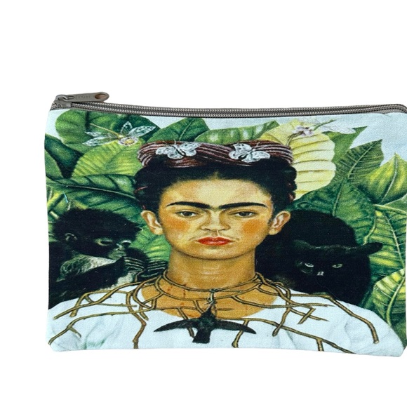Frida Kahlo Mexican  Wristlet Makeup Bag Pencil Pouch New Without Tags - Picture 3 of 12